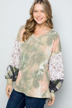 Load image into Gallery viewer, Celeste Full Size Tie-Dye V-Neck Printed Sleeve Blouse
