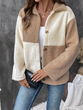 Load image into Gallery viewer, Perfee Color Block Collared Neck Long Sleeve Jacket
