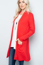 Load image into Gallery viewer, Celeste Full Size Open Front Cardigan with Pockets
