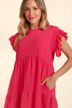 Load image into Gallery viewer, Haptics Full Size Smocking Ruffle Short Sleeve Dress with Pockets
