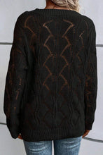 Load image into Gallery viewer, Openwork V-Neck Long Sleeve Sweater
