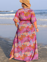 Load image into Gallery viewer, Plus Size Slit Printed Half Sleeve Dress
