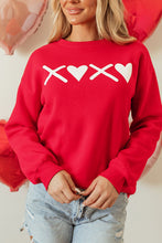 Load image into Gallery viewer, Valentine’s Day XOXO Round Neck Drop Shoulder Sweatshirt
