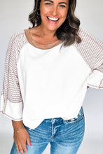 Load image into Gallery viewer, Striped Round Neck Raglan Sleeve Top
