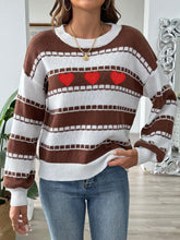 Load image into Gallery viewer, Heart Round Neck Long Sleeve Sweater
