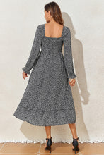 Load image into Gallery viewer, Printed Square Neck Long Sleeve Midi Dress
