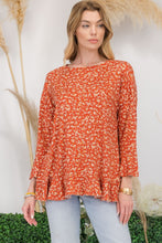 Load image into Gallery viewer, Celeste Full Size Floral Ruffle Detail Top
