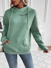 Load image into Gallery viewer, Drawstring Long Sleeve Hoodie with Kangaroo Pocket
