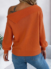 Load image into Gallery viewer, Cable-Knit One Shoulder Long Sleeve Sweater
