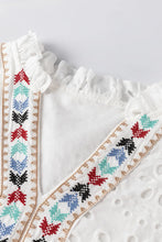 Load image into Gallery viewer, Eyelet Frill Short Sleeve Blouse

