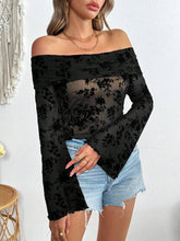 Load image into Gallery viewer, Off-Shoulder Flare Sleeve Lace Top
