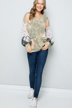 Load image into Gallery viewer, Celeste Full Size Tie-Dye V-Neck Printed Sleeve Blouse
