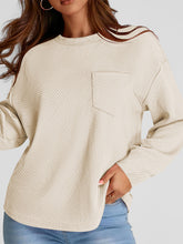 Load image into Gallery viewer, Full Size Texture Round Neck Long Sleeve Sweatshirt
