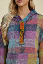 Load image into Gallery viewer, Double Take Full Size Plaid Dropped Shoulder Hoodie
