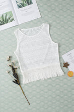 Load image into Gallery viewer, Fringe Openwork Round Neck Tank
