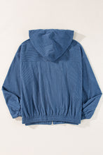 Load image into Gallery viewer, Pocketed Zip Up Long Sleeve Hooded Jacket
