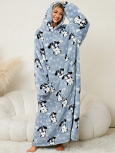 Load image into Gallery viewer, Fuzzy Pocketed Long Sleeve Hooded Lounge Dress
