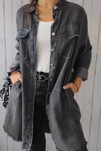 Load image into Gallery viewer, Full Size Pocketed Button Up Long Sleeve Denim Jacket
