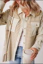 Load image into Gallery viewer, Houndstooth Button Up Long Sleeve Jacket
