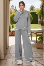 Load image into Gallery viewer, High-Low Round Neck Top and Pants Sweater Set
