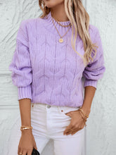 Load image into Gallery viewer, Cable Knit Mock Neck Long Sleeve Sweater
