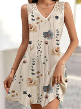 Load image into Gallery viewer, Printed V-Neck Sleeveless Mini Dress
