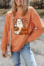 Load image into Gallery viewer, Jack-O&#39;-Lantern Round Neck Long Sleeve Sweatshirt
