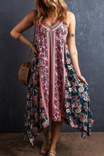 Load image into Gallery viewer, Printed V-Neck Midi Cami Dress
