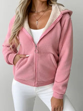 Load image into Gallery viewer, Full Size Zip Up Long Sleeve Hooded Outerwear
