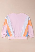 Load image into Gallery viewer, Color Block Round Neck Long Sleeve Sweatshirt
