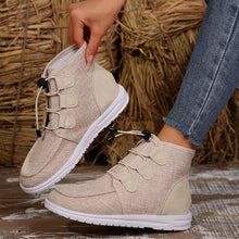 Load image into Gallery viewer, Lace-Up Round Toe Flat Sneakers
