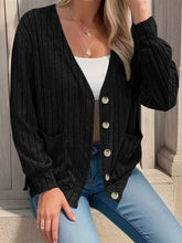 Load image into Gallery viewer, Full Size Button Up V-Neck Long Sleeve Cardigan
