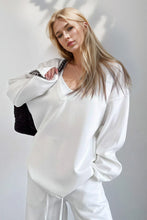 Load image into Gallery viewer, Basic Bae V-Neck Dropped Shoulder Long Sleeve Sweatshirt with Bra
