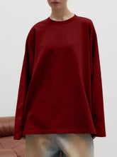 Load image into Gallery viewer, Round Neck Dropped Shoulder Long Sleeve T-Shirt
