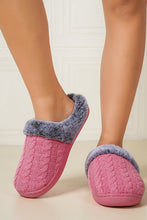 Load image into Gallery viewer, Cable-Knit Fluff Round Toe Slippers
