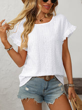 Load image into Gallery viewer, Mandy Eyelet Round Neck Short Sleeve Top
