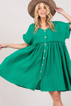 Load image into Gallery viewer, SAGE + FIG Full Size Button Up Short Sleeve Dress
