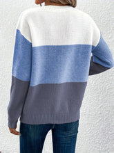 Load image into Gallery viewer, Color Block Boat Neck Sweater
