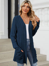 Load image into Gallery viewer, Pocketed Open Front Long Sleeve Cardigan
