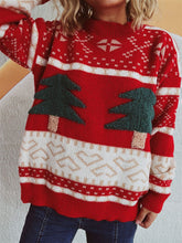 Load image into Gallery viewer, Christmas Tree Mock Neck Long Sleeve Sweater
