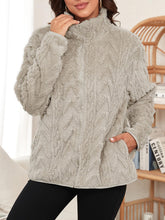 Load image into Gallery viewer, Fuzzy Zip Up Long Sleeve Jacket
