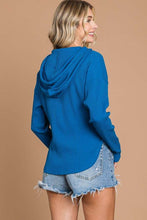 Load image into Gallery viewer, Culture Code Full Size Ribbed Zip Up Drawstring Hooded Jacket
