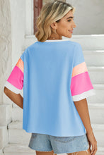 Load image into Gallery viewer, Lovelet Color Block Round Neck Half Sleeve T-Shirt
