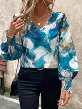 Load image into Gallery viewer, Tie-Dye V-Neck Long Sleeve Blouse
