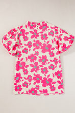 Load image into Gallery viewer, Printed Mock Neck Puff Sleeve Blouse
