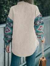 Load image into Gallery viewer, Perfee Pocketed Geometric Collared Neck Shacket
