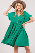 Load image into Gallery viewer, SAGE + FIG Full Size Button Up Short Sleeve Dress
