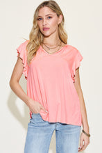 Load image into Gallery viewer, Basic Bae Full Size Bamboo Notched Ruffled Short Sleeve T-Shirt
