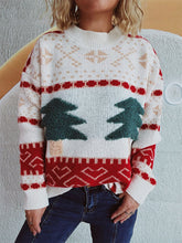 Load image into Gallery viewer, Christmas Tree Mock Neck Long Sleeve Sweater
