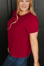 Load image into Gallery viewer, Plus Size Round Neck Short Sleeve Blouse
